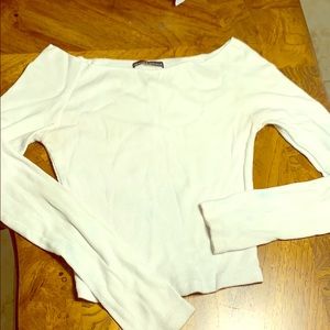 Brand Melville crop long sleeve open collar